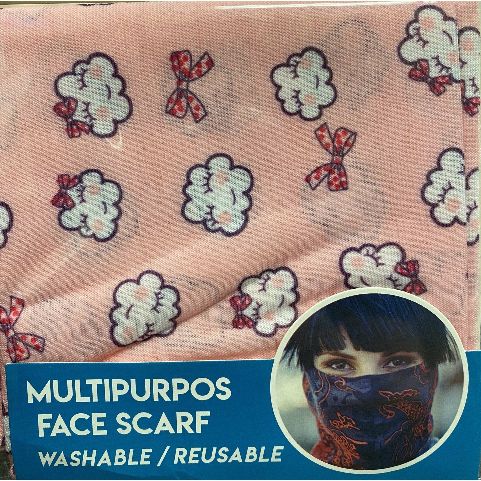 Stylish face scarf with mix design pattern, reusable and washable protective accessory