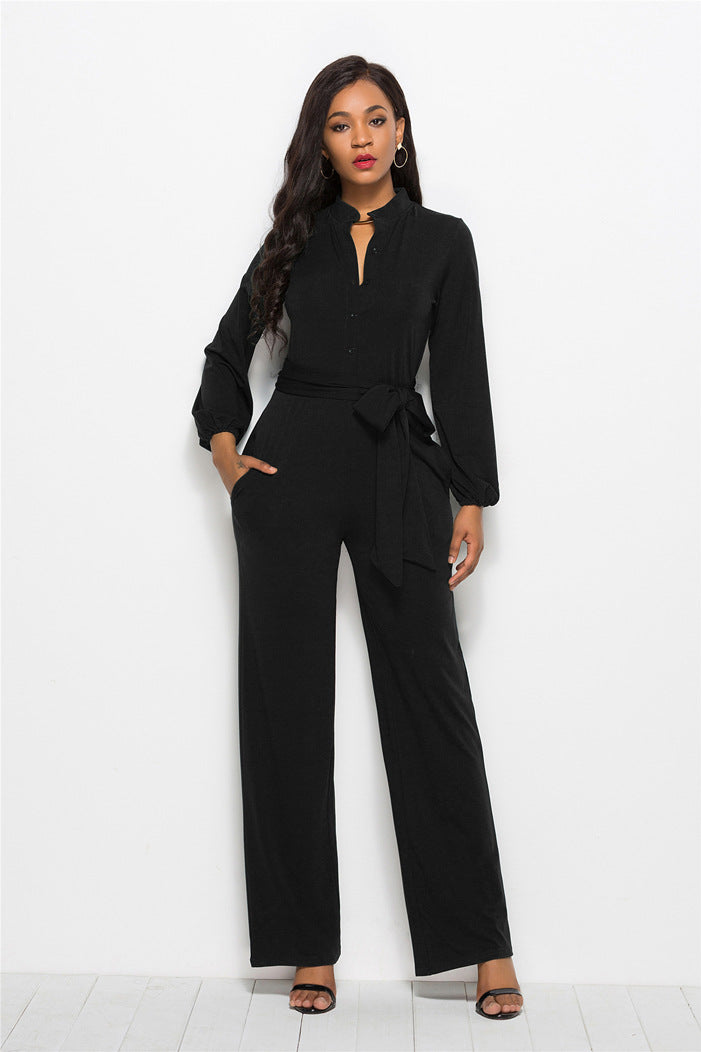 Plus Size Long Sleeve Jumpsuit for Women
