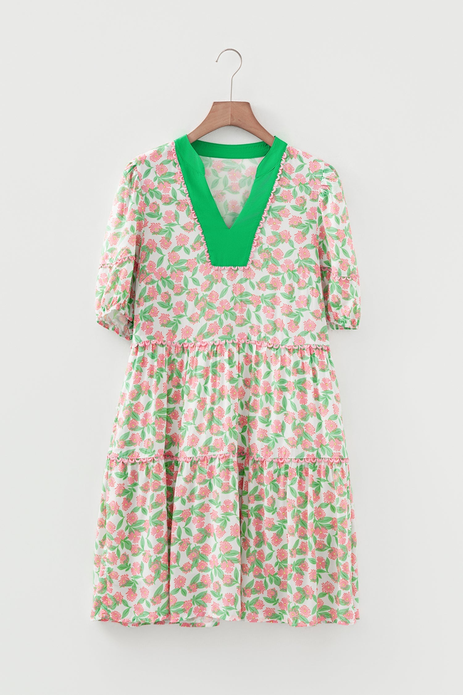 Rachel Floral Puff Sleeve Mini Dress - Cotton Babydoll Cottagecore