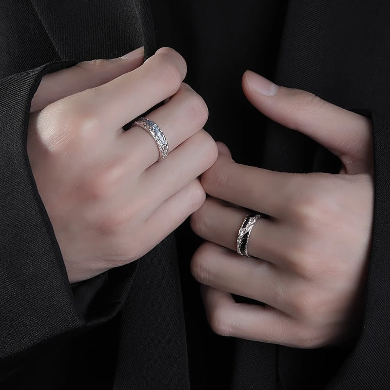 Men's S925 Sterling Silver Adjustable Ring - Modern Minimalist Band