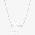 Silver Faith Script Pendant Necklace with Cross Detail