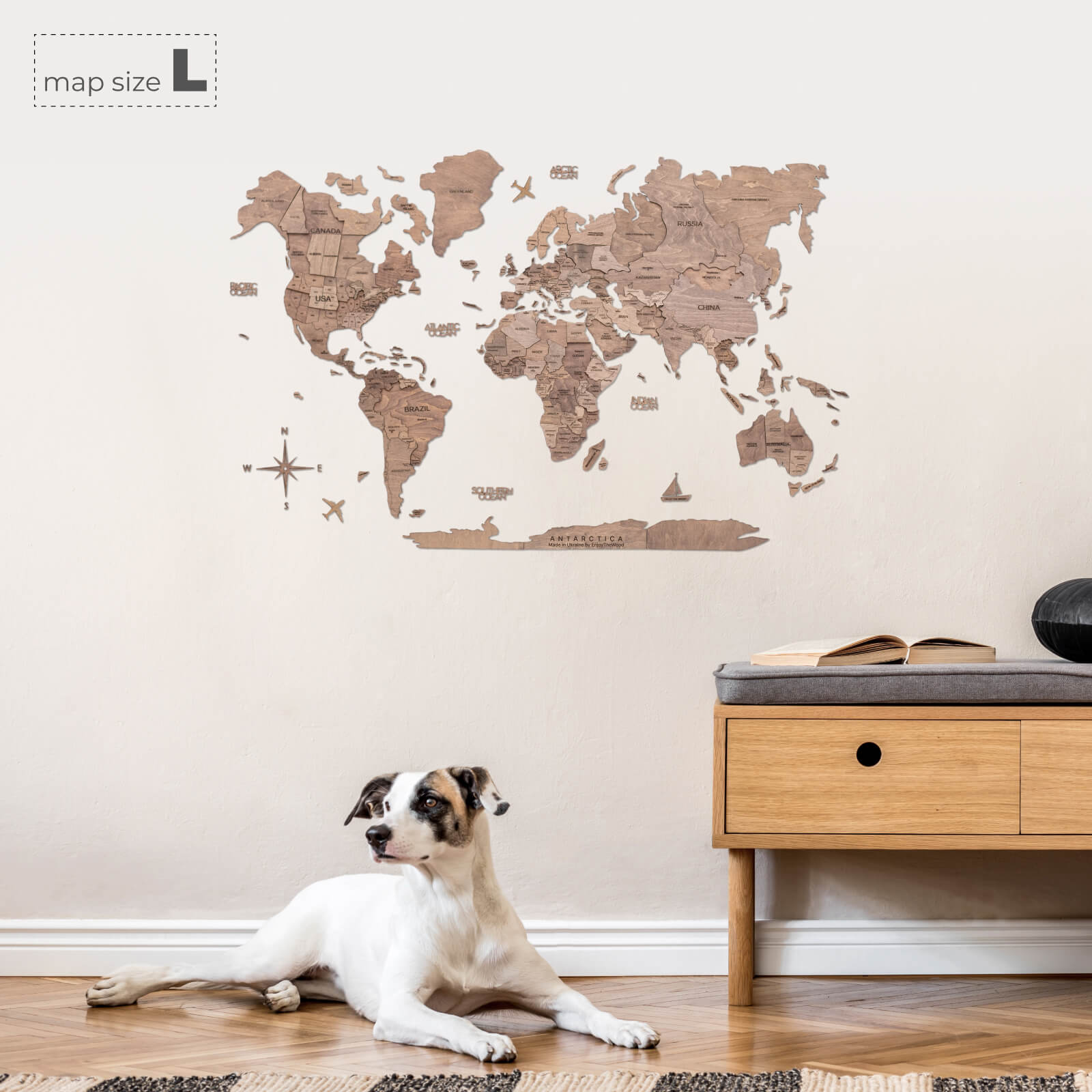 Minimalist Thanksgiving Wall Art in Light and Dark Wood