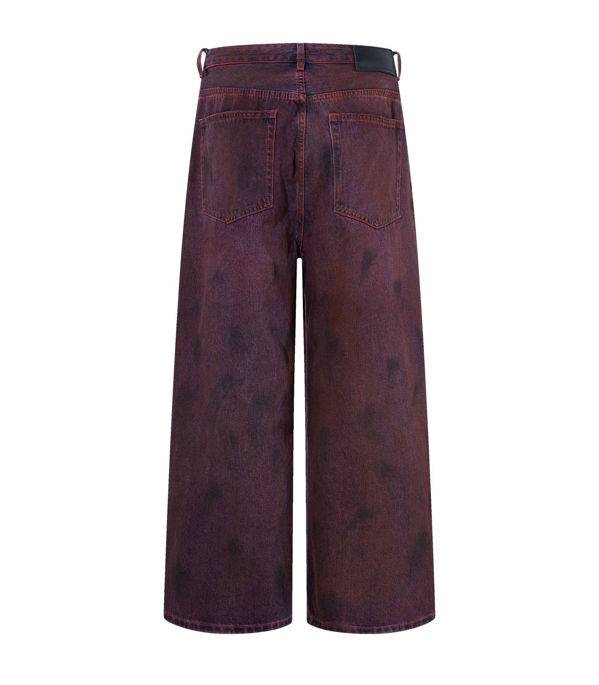 Wideboy Burgundy Denim Japanese Heavyweight Wide Leg Jeans - Image 3
