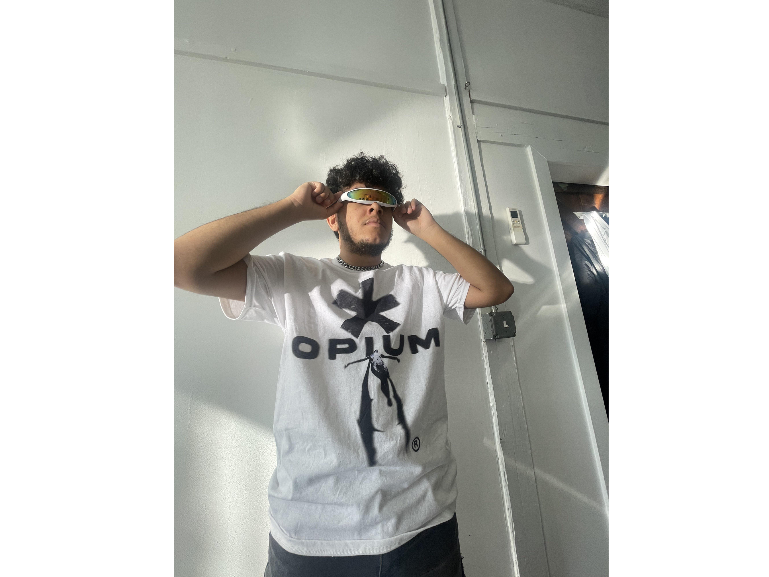 Opium Angel Streetwear Tee Black Graphic Short Sleeve Shirt