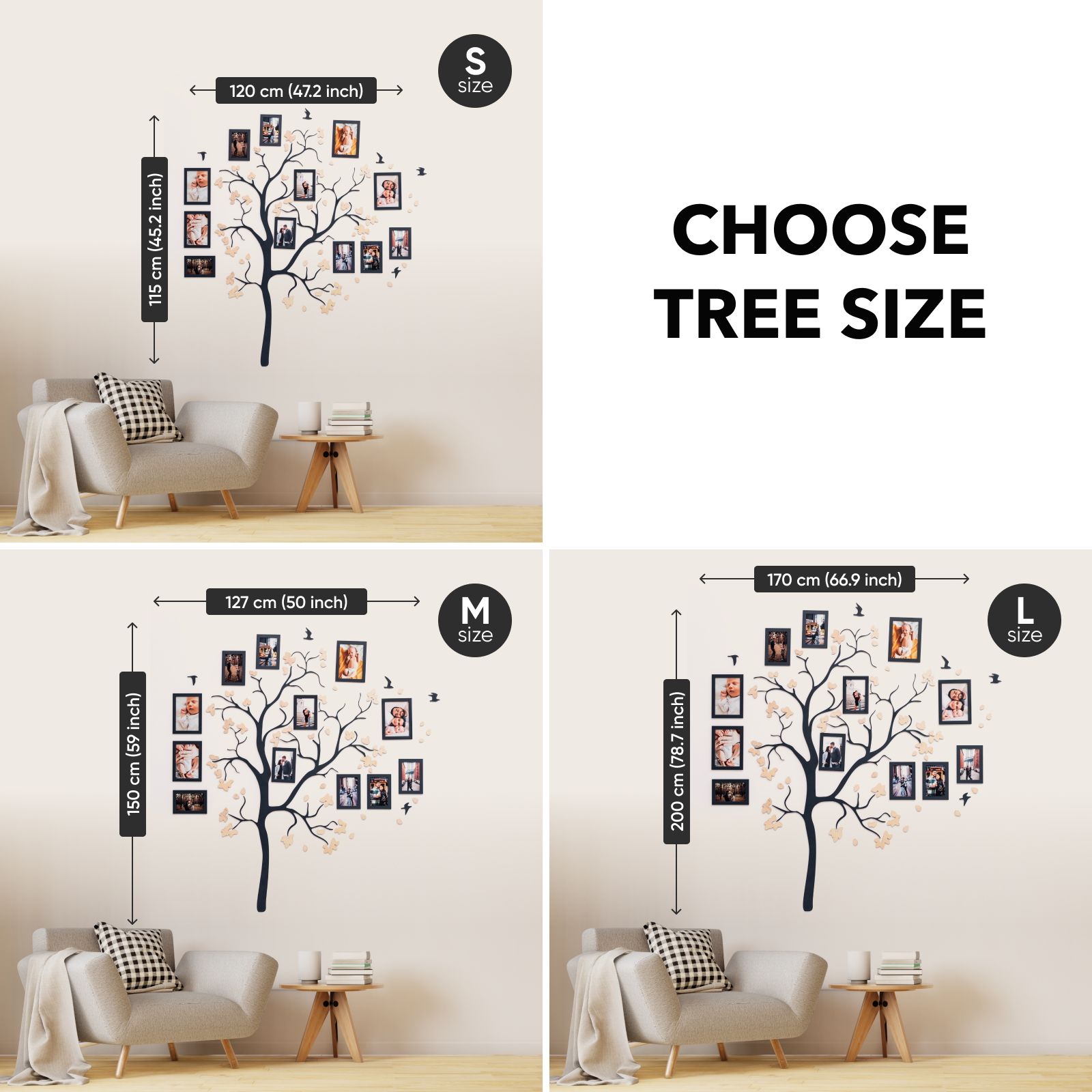 Wooden Family Tree Origins Wall Decor for Heritage Display