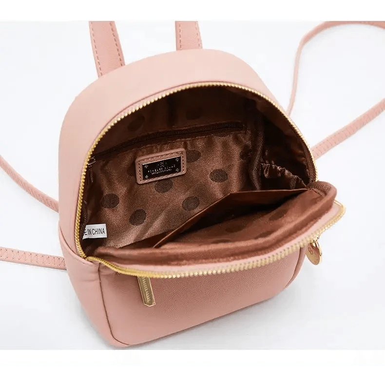 Women’s Mini Leather Backpack – Modern Lightweight Casual Shoulder Bag