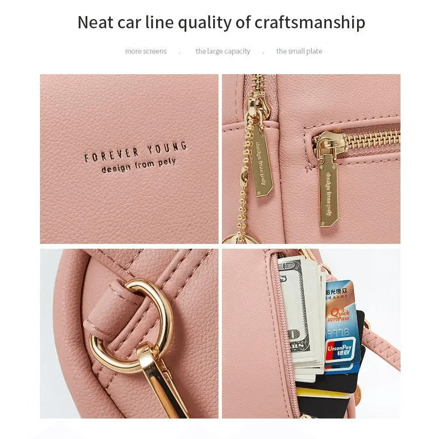 Women’s Mini Leather Backpack – Modern Lightweight Casual Shoulder Bag