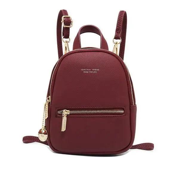Women’s Mini Leather Backpack – Modern Lightweight Casual Shoulder Bag