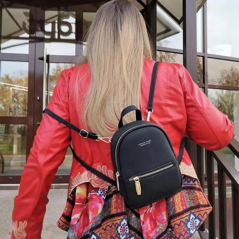 Women’s Mini Leather Backpack – Modern Lightweight Casual Shoulder Bag