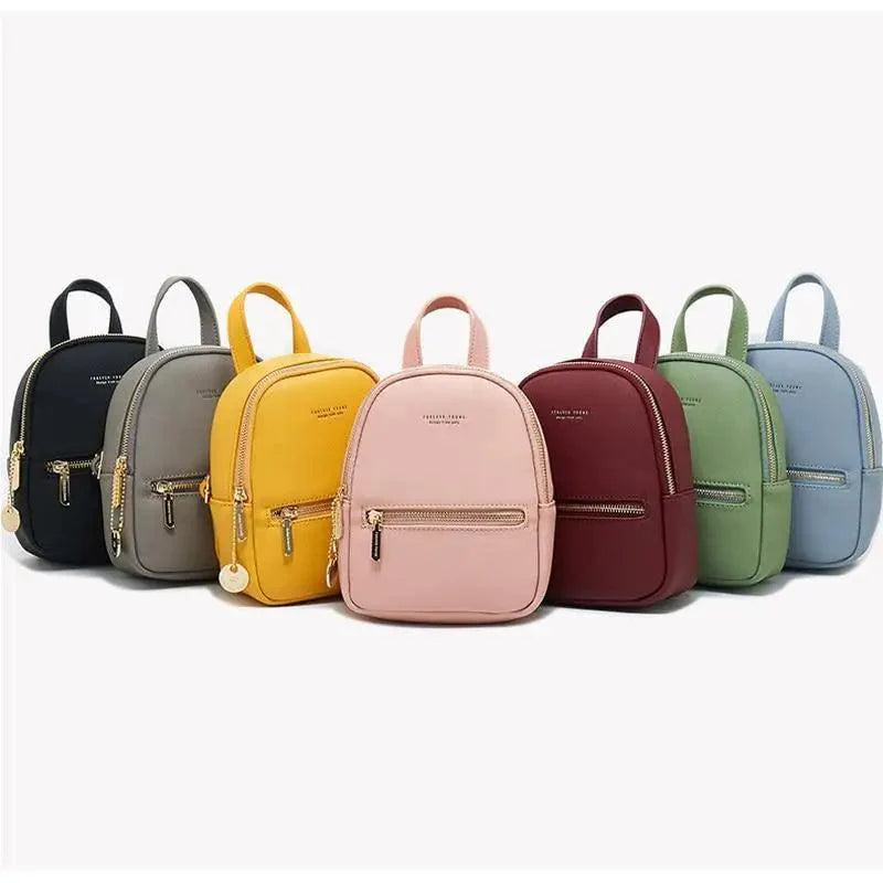 Women’s Mini Leather Backpack – Modern Lightweight Casual Shoulder Bag