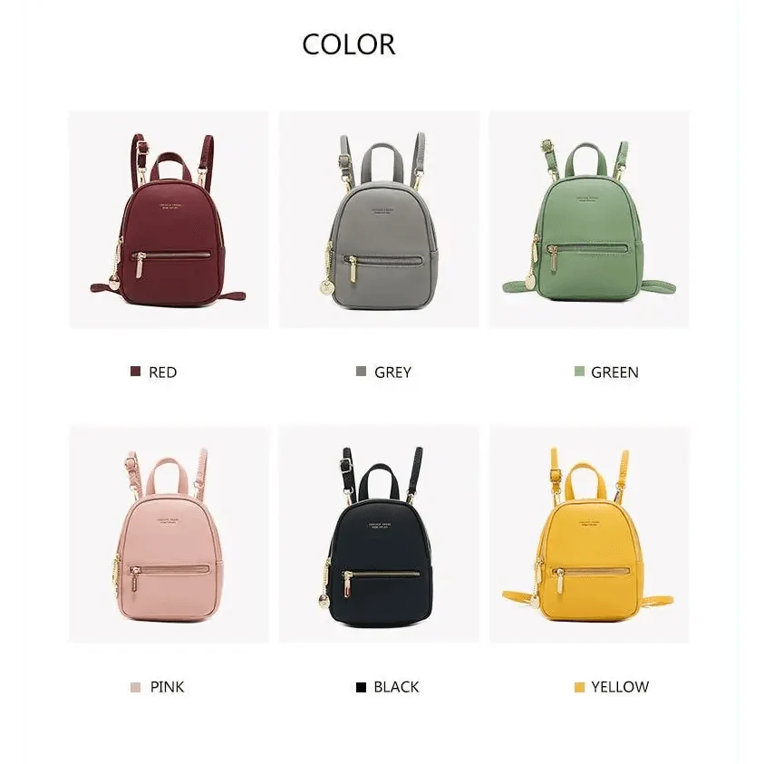 Women’s Mini Leather Backpack – Modern Lightweight Casual Shoulder Bag