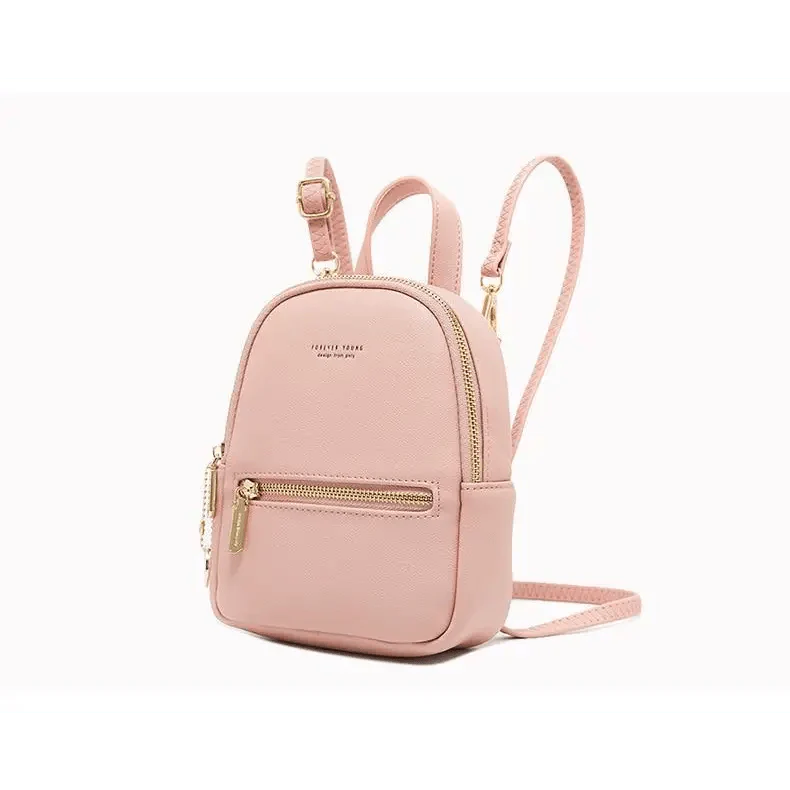 Women’s Mini Leather Backpack – Modern Lightweight Casual Shoulder Bag