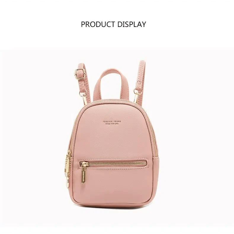 Women’s Mini Leather Backpack – Modern Lightweight Casual Shoulder Bag