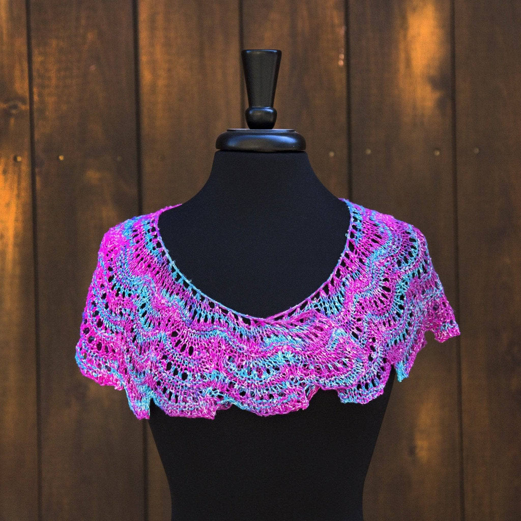 Fan Shell Shawlette Kit - Magenta & Teal Handmade Accessory