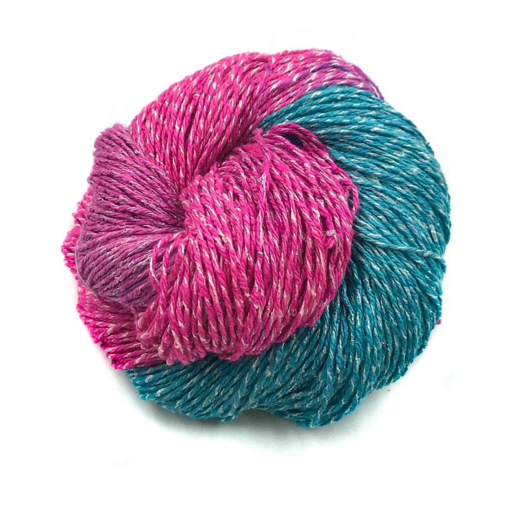 Fan Shell Shawlette Kit - Magenta & Teal Handmade Accessory