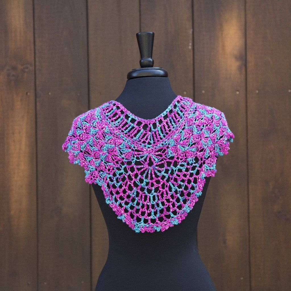 Fan Shell Shawlette Knitting and Crochet Pattern for Summer