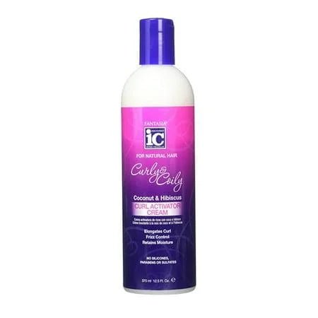 Fantasia Curly & Coily Curl Activator Cream with coconut and hibiscus extract.