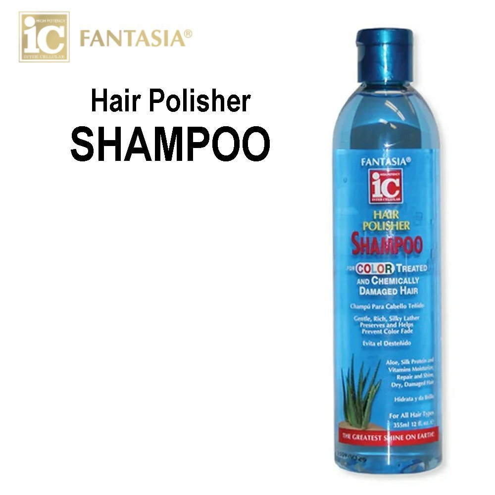 Fantasia IC Hair Polisher Shampoo 12 fl oz bottle for heat protection and shine