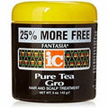 Fantasia IC Pure Tea Gro Hair and Scalp Treatment 5 oz jar with brown, yellow, and orange labels.