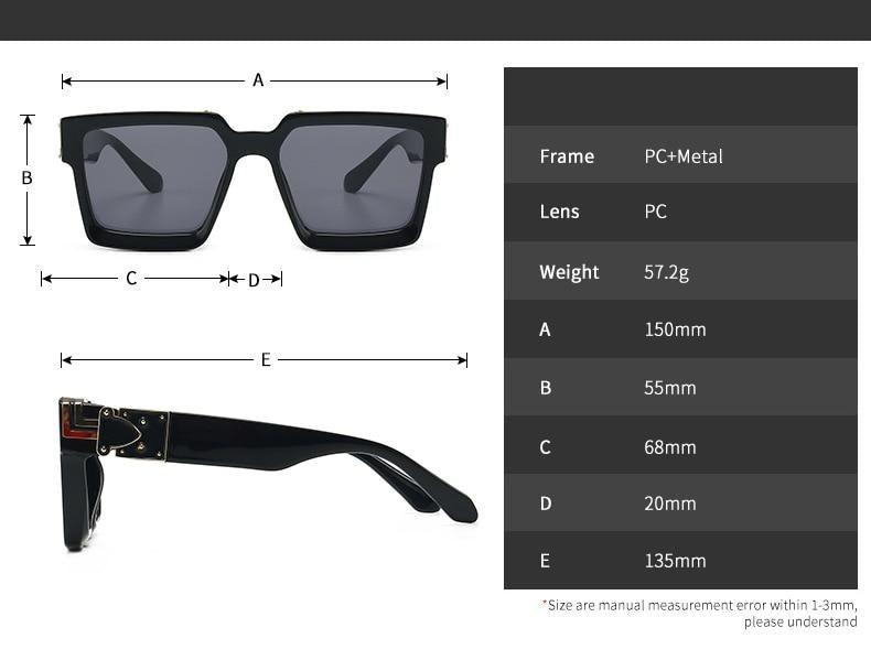 Square Frame Anti-Blue Light Sunglasses - Luxury Retro Style