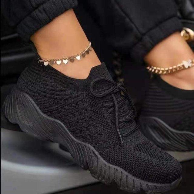 Women’s Lightweight Mesh Platform Sneakers – Breathable Sport Shoes