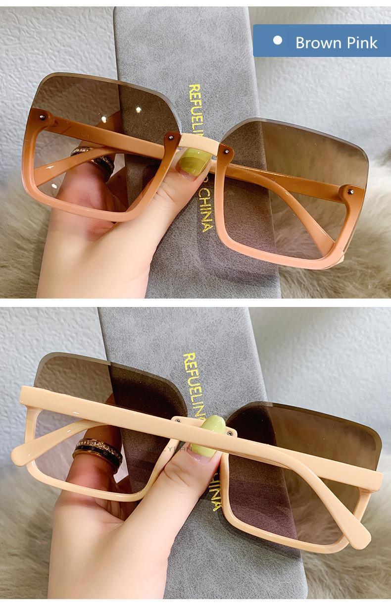Oversized Square Sunglasses Trendy Retro Frame for Men Women