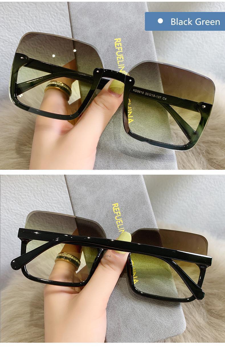 Oversized Square Sunglasses Trendy Retro Frame for Men Women