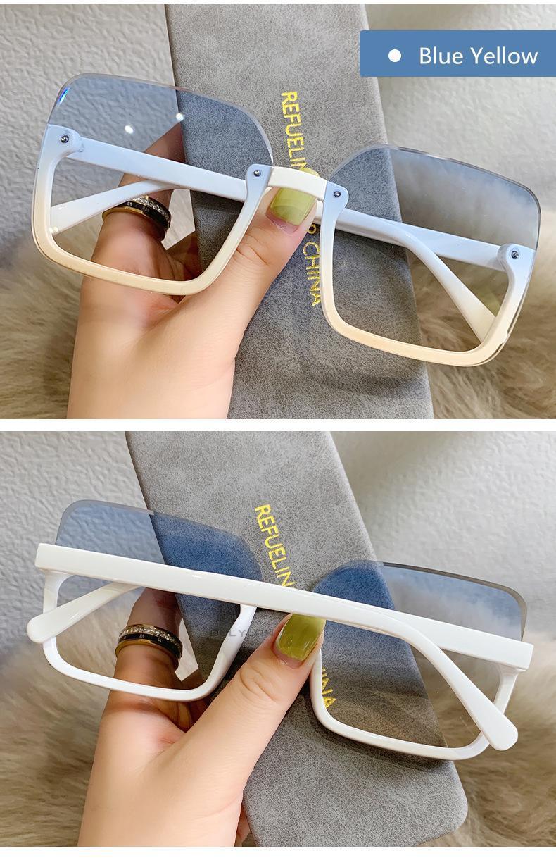 Oversized Square Sunglasses Trendy Retro Frame for Men Women