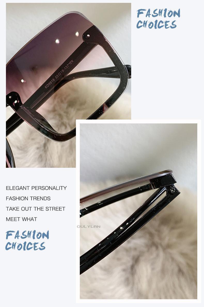 Oversized Square Sunglasses Trendy Retro Frame for Men Women
