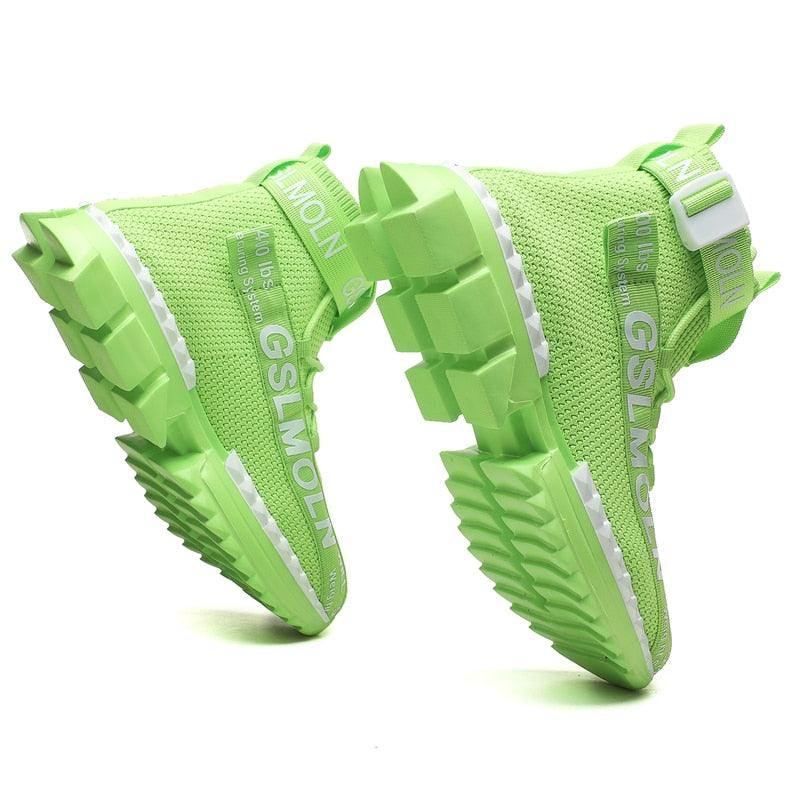 Men's Flying Woven High Top Sneakers Breathable Athletic Shoes