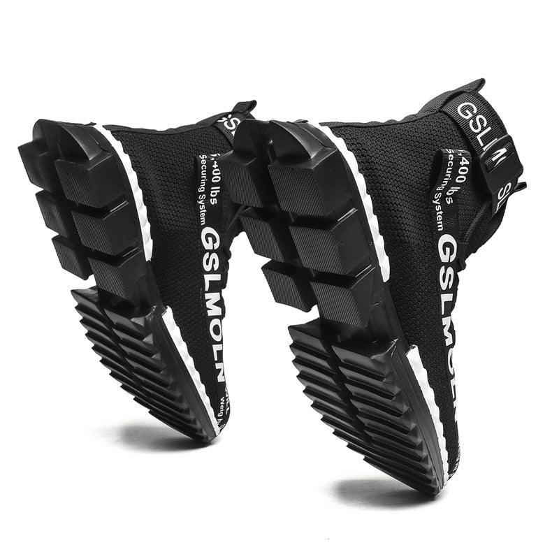 Men's Flying Woven High Top Sneakers Breathable Athletic Shoes