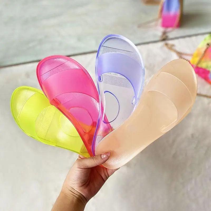 Women's Transparent Jelly Sandals – Elegant Summer Candy Color Slides