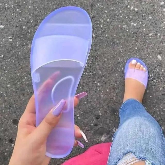 Women's Transparent Jelly Sandals – Elegant Summer Candy Color Slides