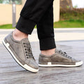 Classic Leather Men's Casual Walking Shoes - Black & White Flat