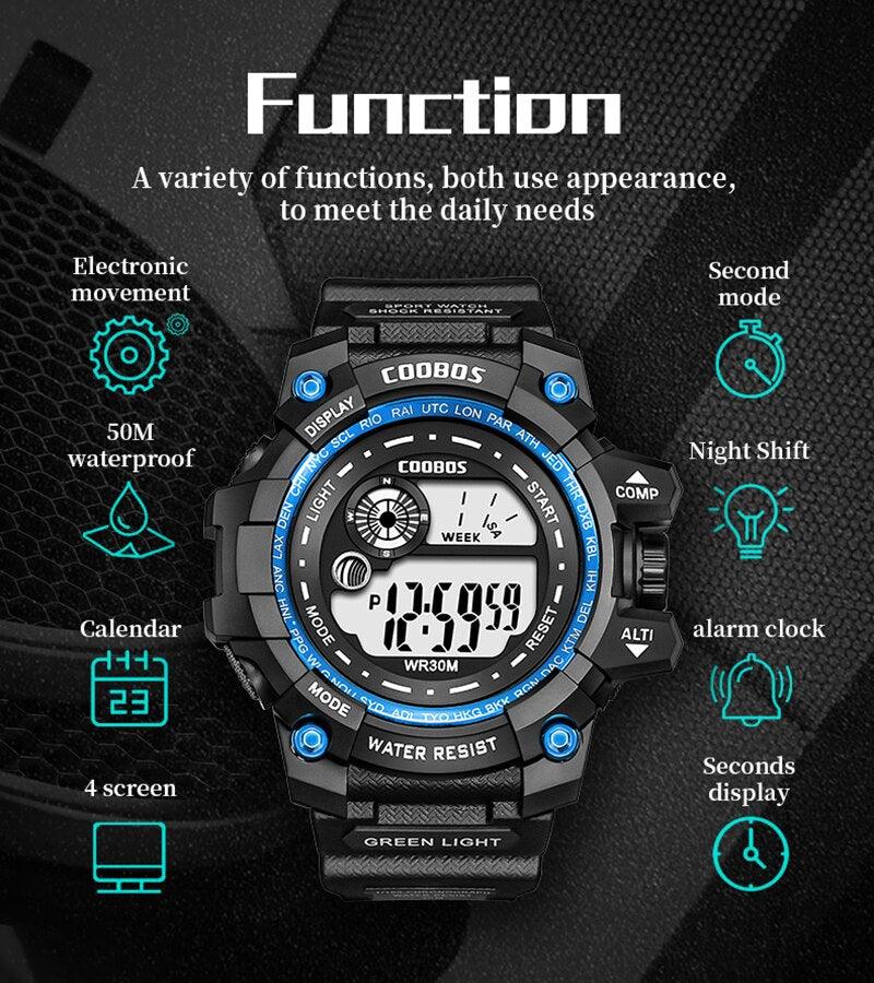 Kids Waterproof Digital Sport Watch with EL Backlight and Alarm