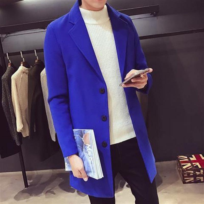 Men's Luxury Long Trench Coat Casual Business Windproof Overcoat
