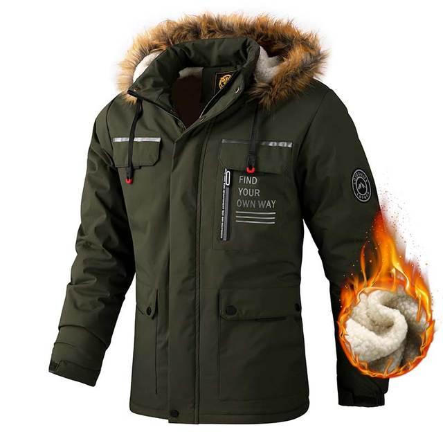 Men's Waterproof Windbreaker Hooded Jacket for Outdoor Hiking