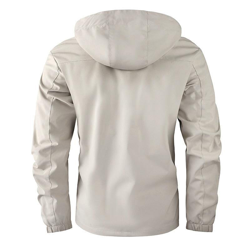 Men's Waterproof Windbreaker Hooded Jacket for Outdoor Hiking