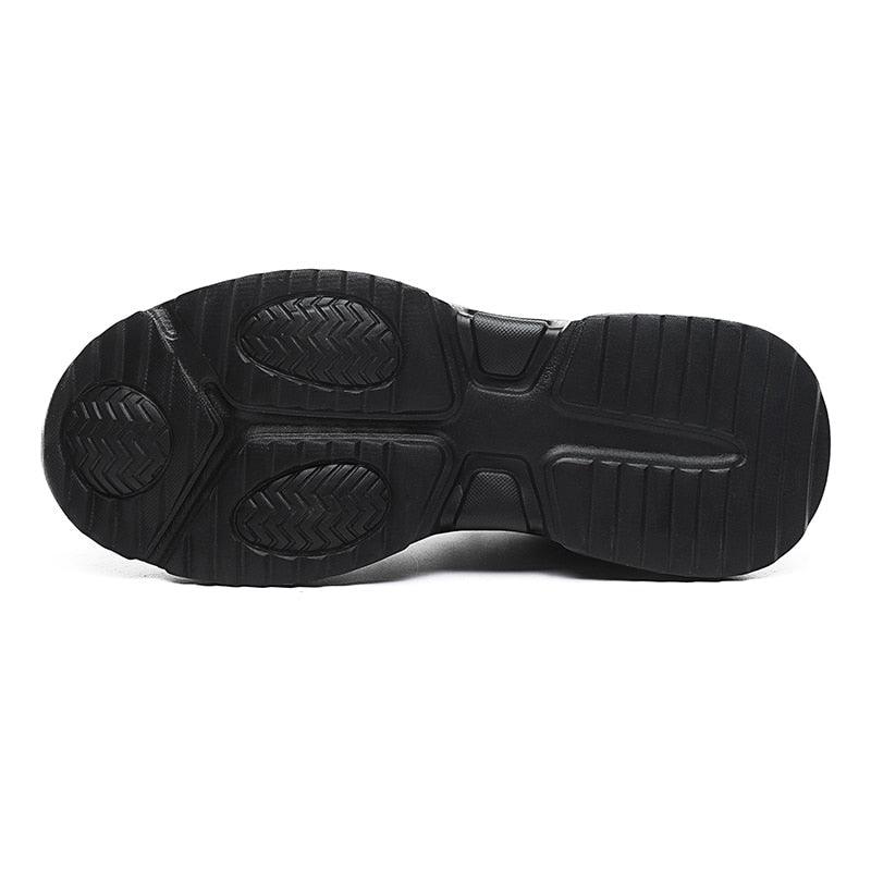 Men's Black Plush Lined Winter Sneakers - Leather Casual Trainers