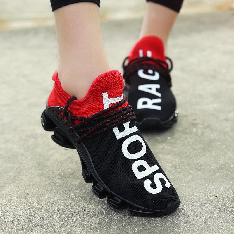 Men's Knit Walking Sneakers Breathable Athletic Running Shoes