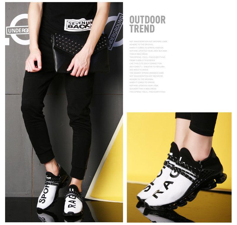 Men's Knit Walking Sneakers Breathable Athletic Running Shoes