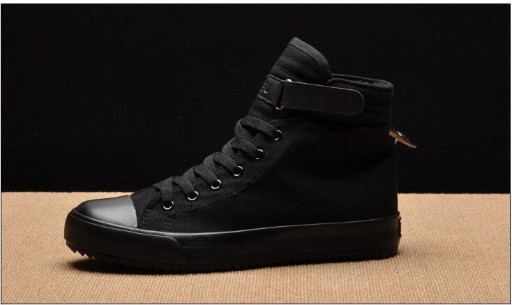 Men's High Top Canvas Sneakers – Breathable Vulcanized Casual Shoes