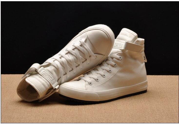 Men's High Top Canvas Sneakers – Breathable Vulcanized Casual Shoes