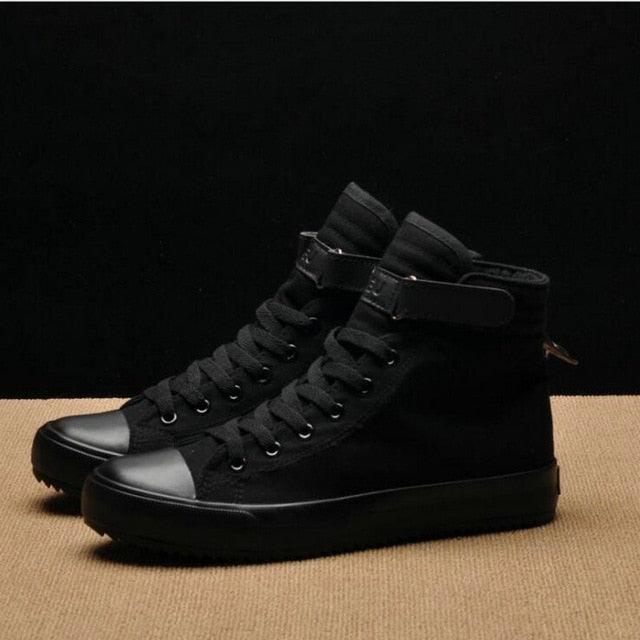 Men's High Top Canvas Sneakers – Breathable Vulcanized Casual Shoes