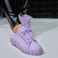 Women's Platform Sneakers - Casual Purple Lightweight Shoes