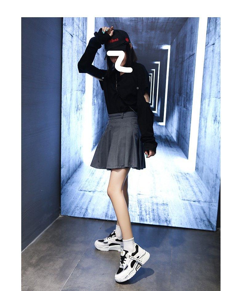 Women’s Reflective Chunky Platform Sneakers – Streetwear Lace-Up