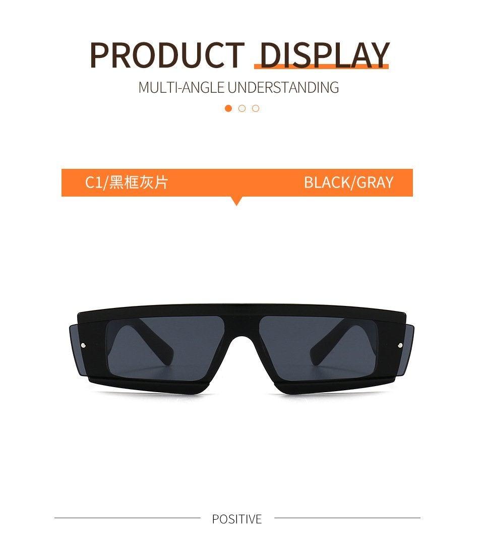 90s Retro Thick Rectangle Square Sunglasses Chic Streetwear