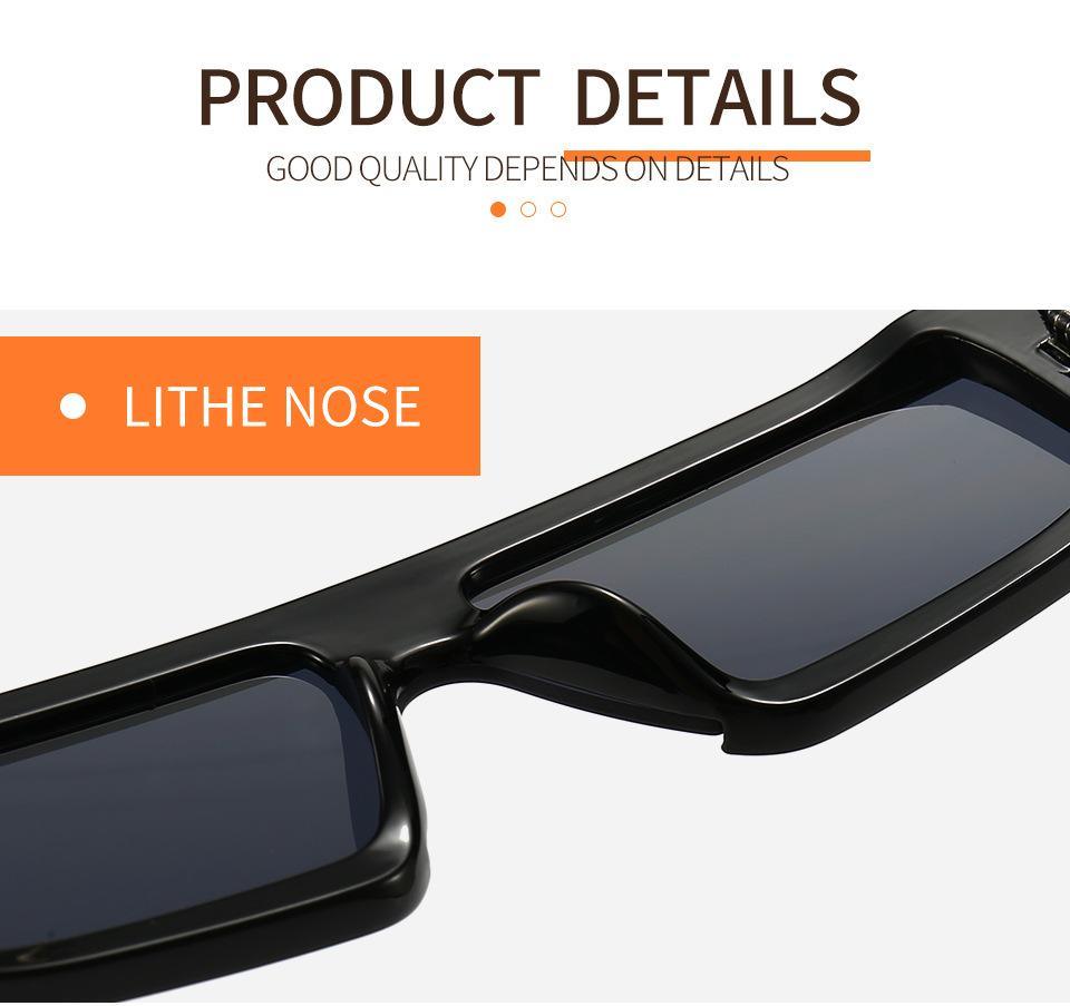90s Retro Thick Rectangle Square Sunglasses Chic Streetwear