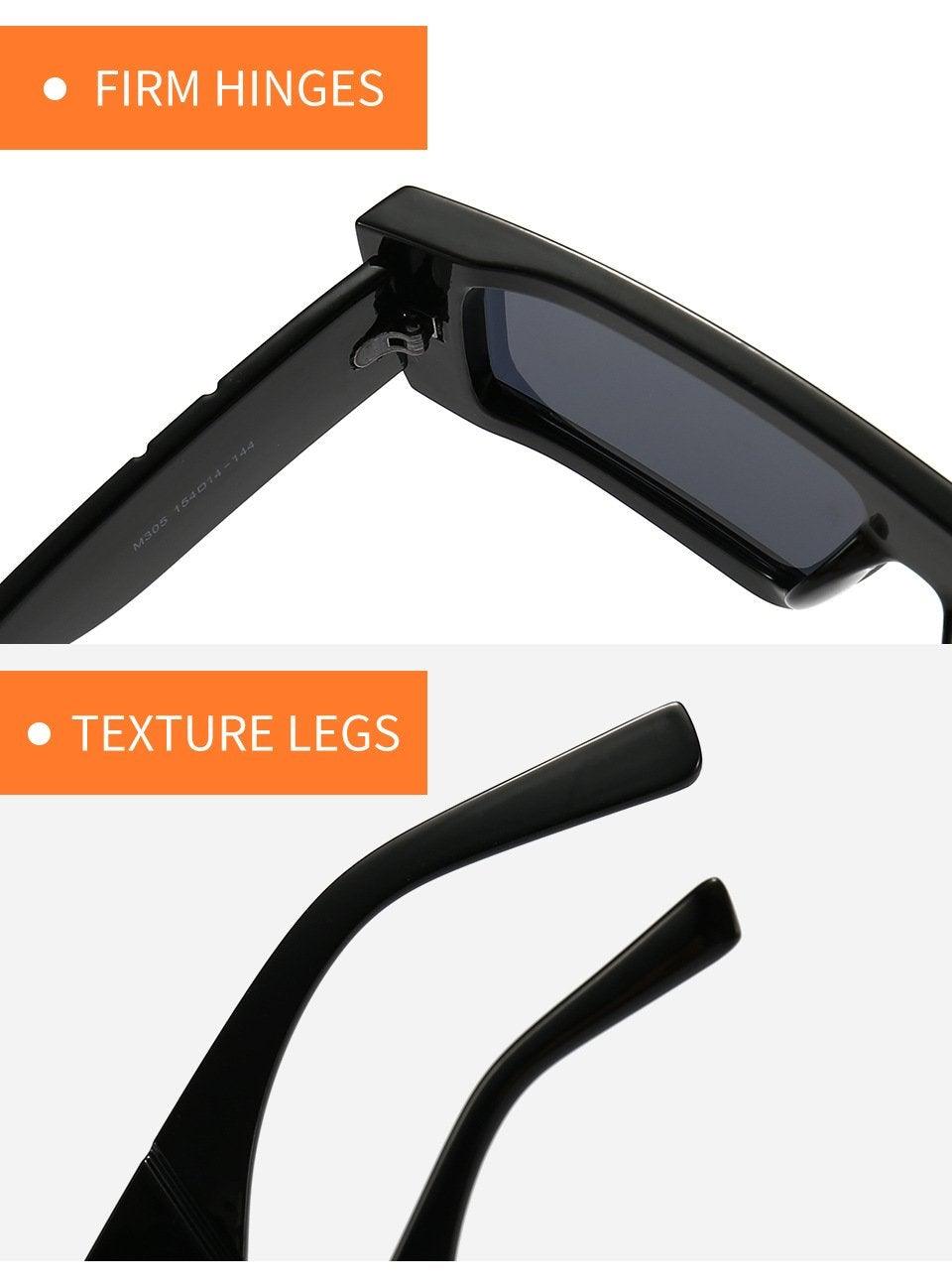 90s Retro Thick Rectangle Square Sunglasses Chic Streetwear