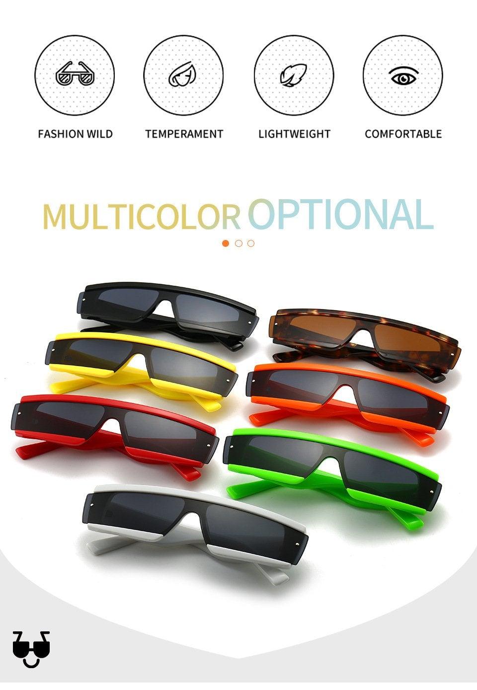 90s Retro Thick Rectangle Square Sunglasses Chic Streetwear